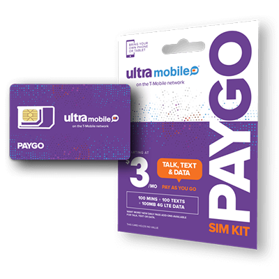 已激活带号码 美国实体电话卡Ultra Mobile Paygo (也可以自己转esim)